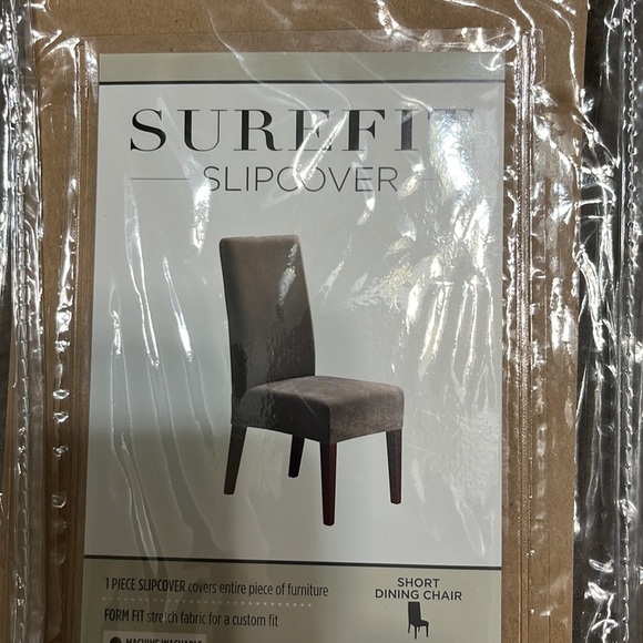 Sure Fit 1 peice slip cover for dining chairs Taupe color stretch fabric - Picture 2 of 3